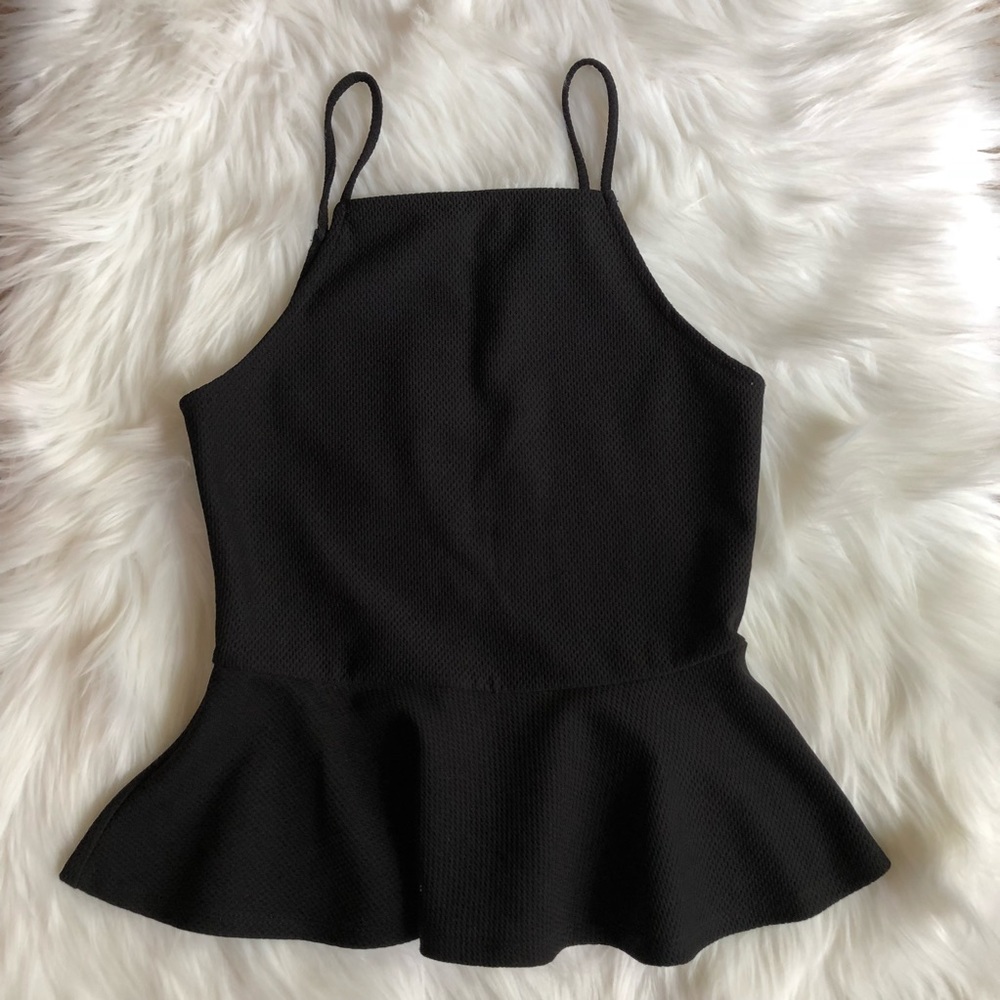 Black peplum top